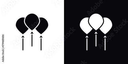 Balloons icon, outline vector sign, linear and solid style. vector symbol on white background