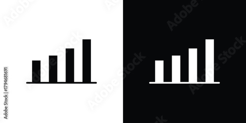 Bar chart icon, outline vector sign, linear and solid style. vector symbol on white background
