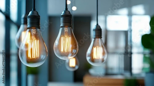 Vintage filament bulb hanging light pendant lamp warm glow interior decor modern loft glass bulb