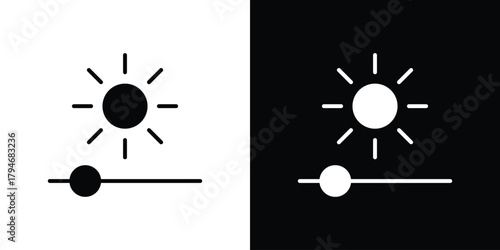 Brightness icon, outline vector sign, linear and solid style. vector symbol on white background