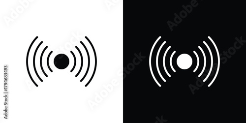 Broadcast icon, outline vector sign, linear and solid style. vector symbol on white background