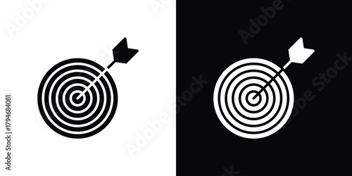 Bulls eye icon, outline vector sign, linear and solid style. vector symbol on white background