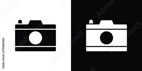 Camera icon, outline vector sign, linear and solid style. vector symbol on white background