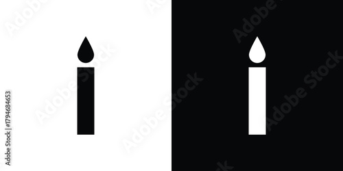 Candle icon, outline vector sign, linear and solid style. vector symbol on white background