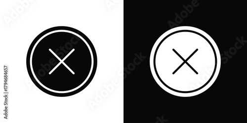 Cancel icon, outline vector sign, linear and solid style. vector symbol on white background