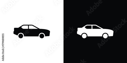 Car icon, outline vector sign, linear and solid style. vector symbol on white background