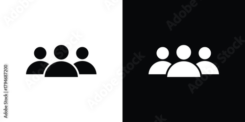 Community icon, outline vector sign, linear and solid style. vector symbol on white background
