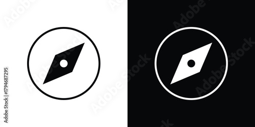 Compass icon, outline vector sign, linear and solid style. vector symbol on white background