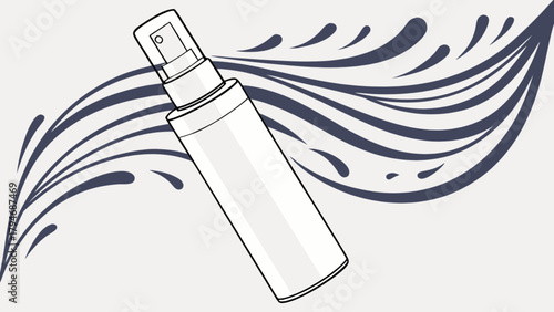 Spray bottle mockup design for product presentation and advertising with liquid splash effect vector art