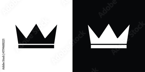 Crown icon, outline vector sign, linear and solid style. vector symbol on white background