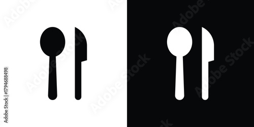 Cutlery icon, outline vector sign, linear and solid style. vector symbol on white background