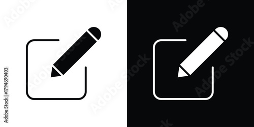 Edit button icon, outline vector sign, linear and solid style. vector symbol on white background