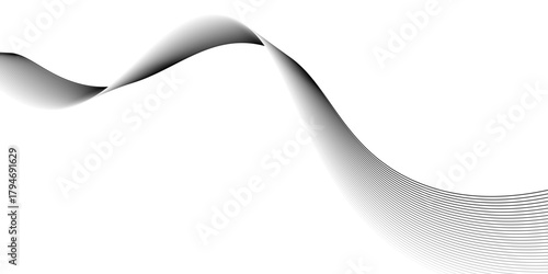 Gray and white abstract background with flowing particles, data science frequency gradient lines on transparent background, Vector Illustration of the gray pattern of lines,