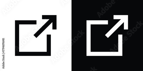 External link icon, outline vector sign, linear and solid style. vector symbol on white background