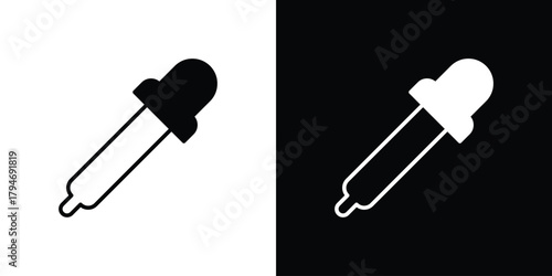 Eye dropper icon, outline vector sign, linear and solid style. vector symbol on white background