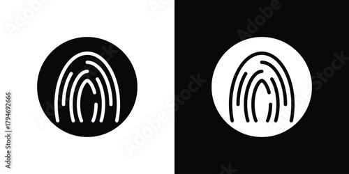 Fingerprint icon, outline vector sign, linear and solid style. vector symbol on white background
