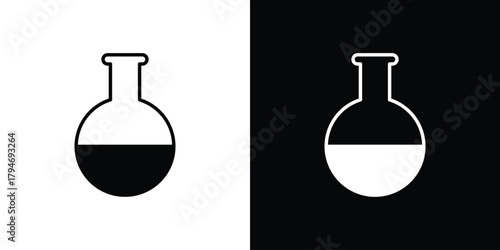 Flask icon, outline vector sign, linear and solid style. vector symbol on white background
