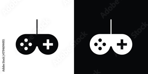 Gaming controller icon, outline vector sign, linear and solid style. vector symbol on white background