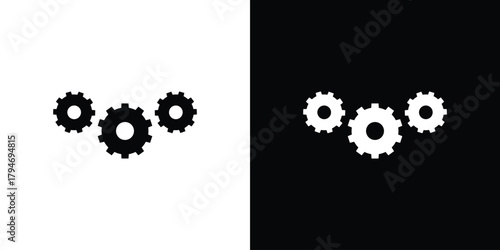 Gears icon, outline vector sign, linear and solid style. vector symbol on white background