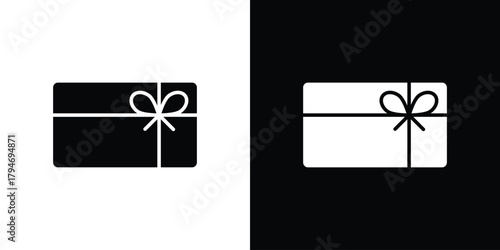 Gift card icon, outline vector sign, linear and solid style. vector symbol on white background