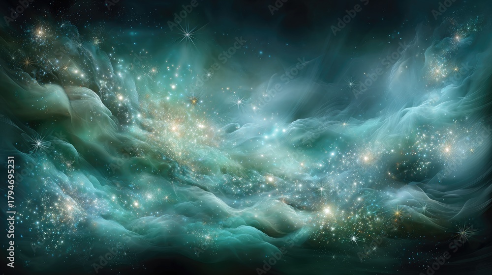 Fototapeta premium Abstract Nebulae With Star Clusters In Dark Space