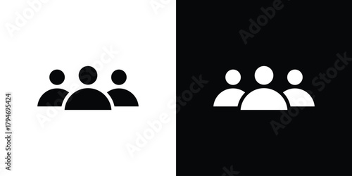 Group icon, outline vector sign, linear and solid style. vector symbol on white background