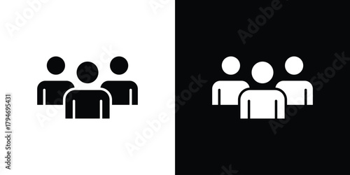 Group icon, outline vector sign, linear and solid style. vector symbol on white background