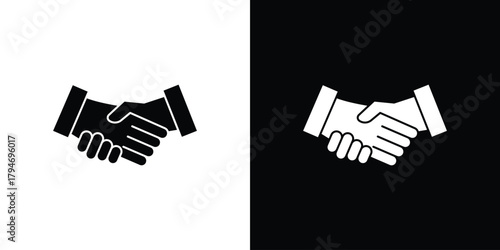 Handshake icon, outline vector sign, linear and solid style. vector symbol on white background