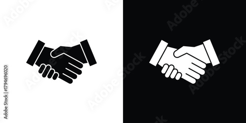 Handshake icon, outline vector sign, linear and solid style. vector symbol on white background
