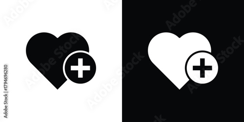 Health care icon, outline vector sign, linear and solid style. vector symbol on white background