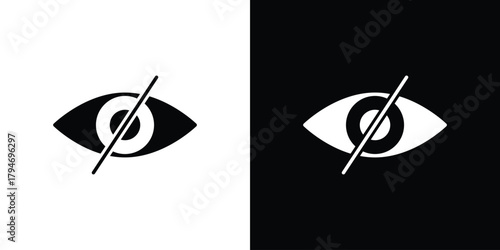 Hide icon, outline vector sign, linear and solid style. vector symbol on white background