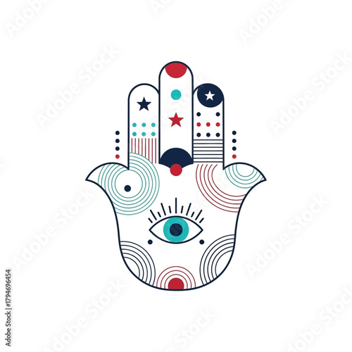 Minimalist vector illustration of a sacred pink lotus blossom, a symbol of purity and enlightenment