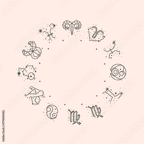 Intricate Sacred Geometry Symbol Representing Cosmic Harmony and Universal Patterns in a Minimalist Line Art Style