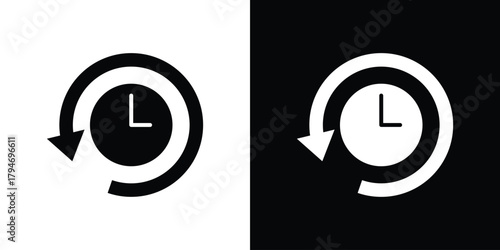 History icon, outline vector sign, linear and solid style. vector symbol on white background