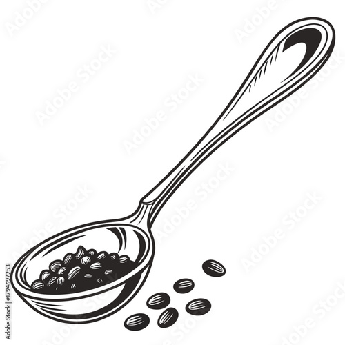 spoon with coffee beans