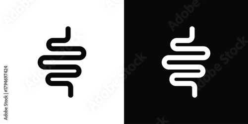 Intestine icon, outline vector sign, linear and solid style. vector symbol on white background