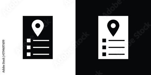 Itinerary icon, outline vector sign, linear and solid style. vector symbol on white background