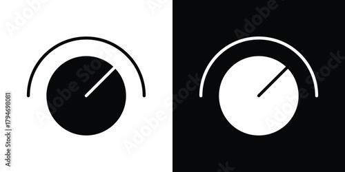 Knob icon, outline vector sign, linear and solid style. vector symbol on white background