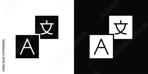 Language icon, outline vector sign, linear and solid style. vector symbol on white background