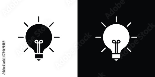 Light bulb icon, outline vector sign, linear and solid style. vector symbol on white background