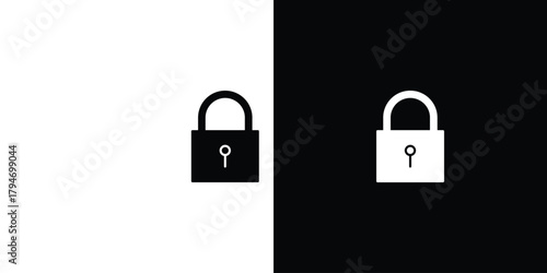 Lock icon, outline vector sign, linear and solid style. vector symbol on white background