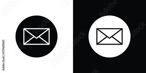 Mail icon, outline vector sign, linear and solid style. vector symbol on white background