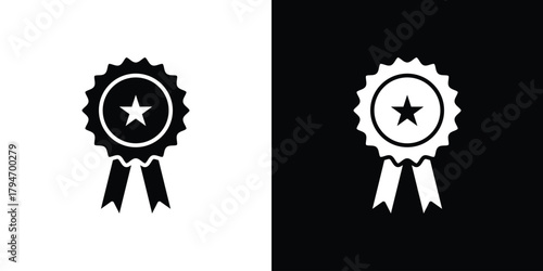 Medal icon, outline vector sign, linear and solid style. vector symbol on white background