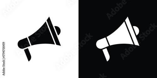 Megaphone icon, outline vector sign, linear and solid style. vector symbol on white background