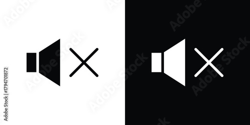 Mute icon, outline vector sign, linear and solid style. vector symbol on white background