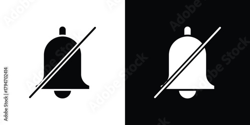 Notification off icon, outline vector sign, linear and solid style. vector symbol on white background