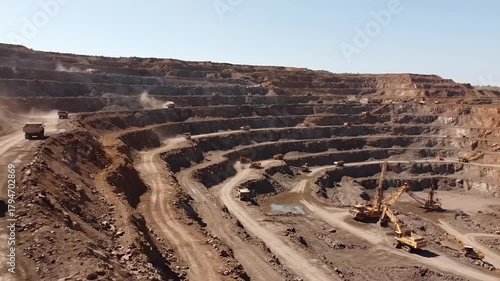 Open Pit Mining: A Large-Scale Industrial Quarry Landscape