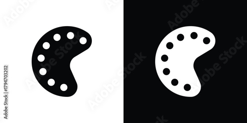 Palette icon, outline vector sign, linear and solid style. vector symbol on white background