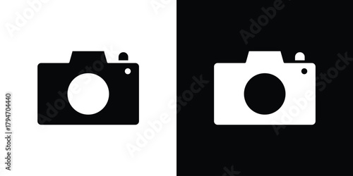 Photo Camera icon, outline vector sign, linear and solid style. vector symbol on white background