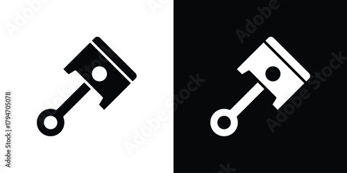 Piston icon, outline vector sign, linear and solid style. vector symbol on white background